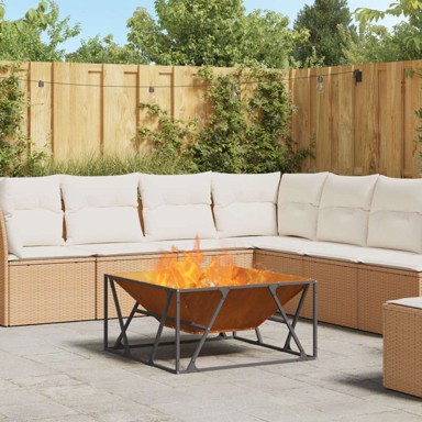 Posuda za vatru 80x80x40 cm čelična, bakrena