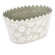 DAKLS Zelena metalna Tegla za cvijeće Daisy, visina 14,5 cm