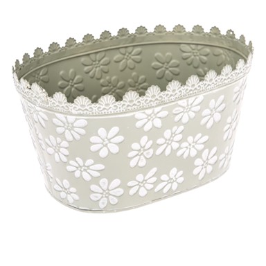 DAKLS Zelena metalna Tegla za cvijeće Daisy, visina 14,5 cm