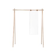 KARUP DESIGN Stalak-vješalica od borovine s ogledalom Hongi Natural
