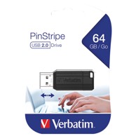VERBATIM USB memorija PinStripe 64 GB, USB 2.0, crna, blister
