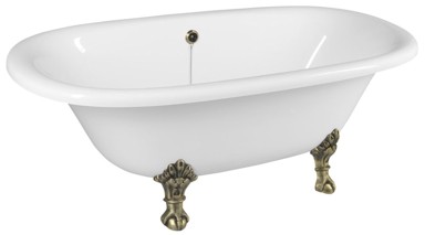 POLYSAN Retro samostojeća kada REGATA, 175x85x61 cm, bijela, brončane noge