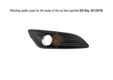 ISAM Maska branika Ford Fiesta 13-17, crna/krom, prednja desna, sa maglenkom