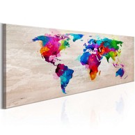 Slika World Map Finesse of Colours 120x40