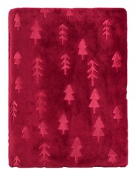 Deka Pine trees božićna, crvena, 130x170 cm