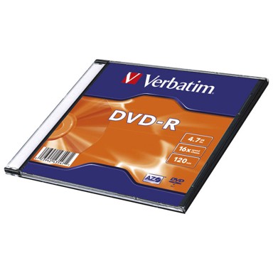 VERBATIM DVD-R 4,7 GB 16x Matt Silver, Slim Case, 43547