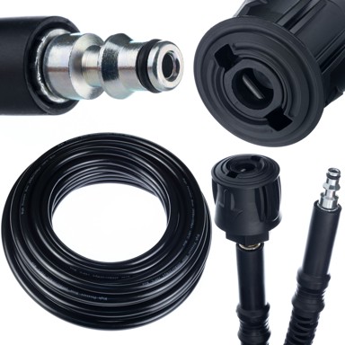 ROSFIX Crijevo visokog tlaka 15 m QC Click Connect, najlonski oplet, max 200 bar, 60 °C, kompatibilno s Lavor