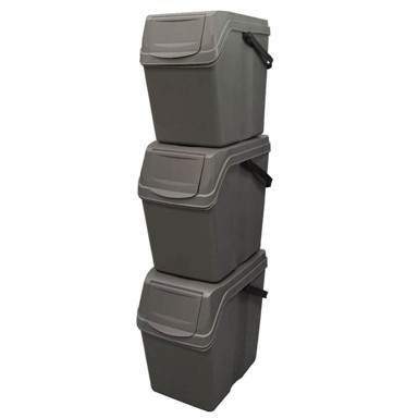 PROSPERPLAST Sortibox sustav za odvajanje otpada 3 x 25 L, sivi