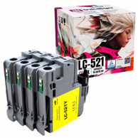 INKDIGO Komplet tinti LC521 za Brother DCP-J1260W DCP-J1313DW, crna, cijan, magenta, žuta