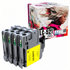 INKDIGO Komplet tinti LC521 za Brother DCP-J1260W DCP-J1313DW, crna, cijan, magenta, žuta
