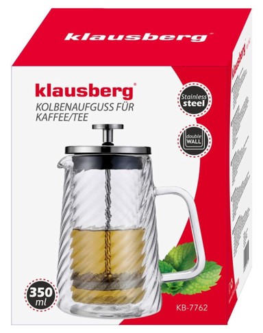 KLAUSBERG Posuda za kavu i čaj 0,35 L staklena