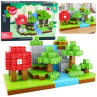 Set magnetskih blokova Kocke Pixels Forest 3D, 154 kom