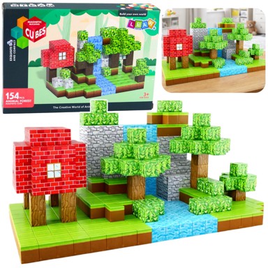 Set magnetskih blokova Kocke Pixels Forest 3D, 154 kom