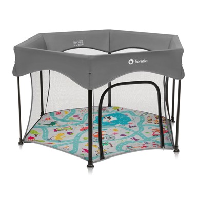 LIONELO Dječja igraonica/vrtić Roel Plus Hexagon, šesterokutna, Grey Multicolor