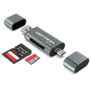 VENTION Višenamjenski čitač kartica USB 3.0 sivi