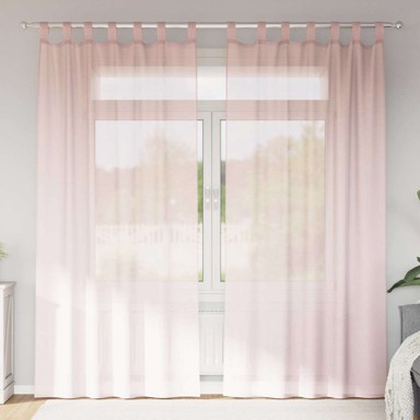 VOILE Zavjese s džepovima za šipke 140x225 cm 2kom, svijetlo ružičaste