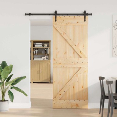 Klizna vrata Narvik, 80 x 210 cm, 152,5 cm, prirodna i crna