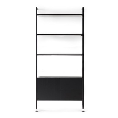 HAMMEL FURNITURE Crna polica za knjige u dekoru hrasta 94x210 cm Edge by Hammel