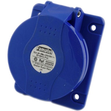 FAMATEL Zidna utičnica 10°, 32A/220÷240, 3 Polna (2P+E), IP44