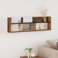 Polica za časopise s policom, zidne 100 x 12 x 30 cm, staro drvo