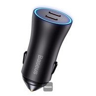 BASEUS Auto Punjač Dual USB-C QC 40W, tamno sivi