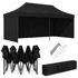 MULTIGARDEN Automatski samosklapajući vrtni paviljon, 3 x 6 m, crni