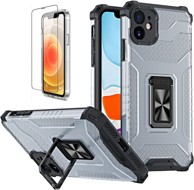 Maskica za Apple iPhone 11, oklopna, sa zaštitnim staklom, crna