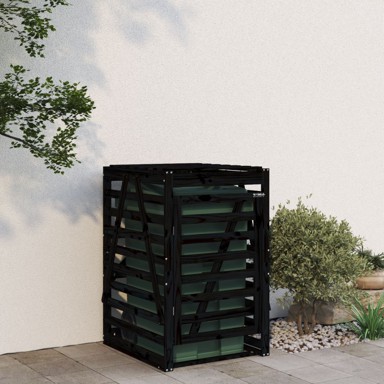 Spremište za kantu za smeće crno 84x90x128,5 cm od borovine