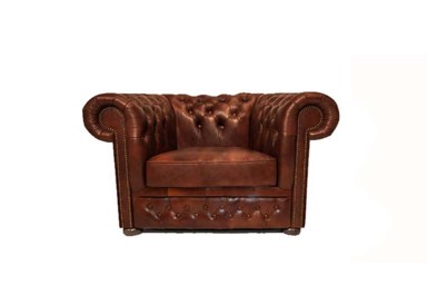 CHESTERFIELD Fotelja First Class Leather, 1-sjedište, Cloudy Caramel