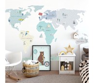 PASTELOWE Zidne naljepnice Karta S, tirkizna