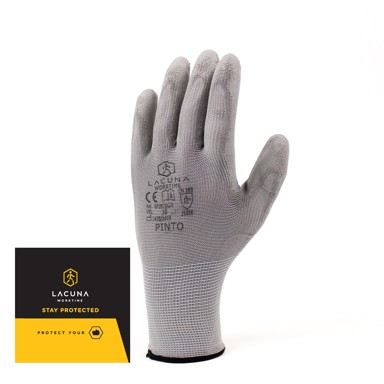 LACUNA Zaštitne rukavice PINTO S PU PREMAZOM SIVA VEL. 09