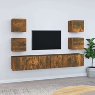 Set TV ormarića, 7-dijelni, 60 cm, konstruirano drvo, dimljeni hrast