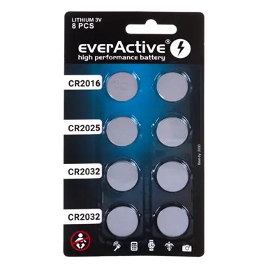 EVERACTIVE Set baterija, litij, 4 x CR2032, 2 x CR2025, 2 x CR2016