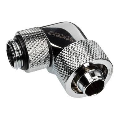 ALPHACOOL Spojnica 90° Icicle, G1/4 inča vanjski navoj na 16/10mm, rotirajući, krom