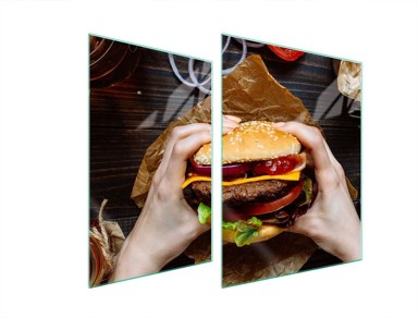 TMK Staklena zaštita za štednjak ili ploču za kuhanje 70x52, hamburger