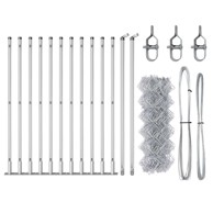 Ograda od lančane veze s 13 flanged postova 0.4x25 m, galvanizirani čelik siva