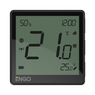 ENGO Regulator temperature EONEBATB, crni, ZigBee