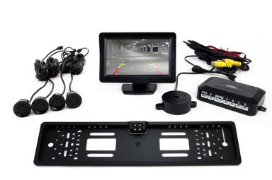 AMIO Parking senzori, 4 kom, crni, 22 mm, TFT01 4,3'' zaslon, buzzer, CAM-402 kamera za rikverc