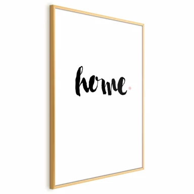 Plakat Home and Dot, 21x30 cm, zlatni okvir