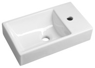 SAPHO MINOS Umivaonik, 45x26 cm, zidna montaža, baterija desno, keramika, bijela