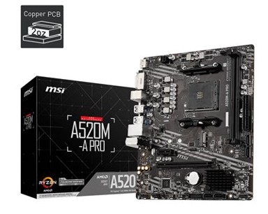 MSI Matična ploča A520M-A PRO, AMD A520, DDR4, mATX, s. AM4