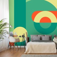 Samoljepljiva foto tapeta Geometric Wreath (Green) 98x70