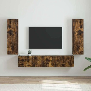 TV zidni ormar, 2 komada, Dimljeni hrast 30 x 31 x 100 cm