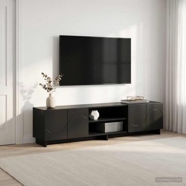 TV stalak 180 x 34,5 x 40 cm od konstruiranog drva, crni