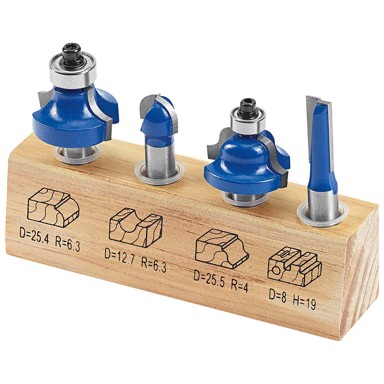 LUX TOOLS TOOLS osnovni set glodalica 4-dijelni