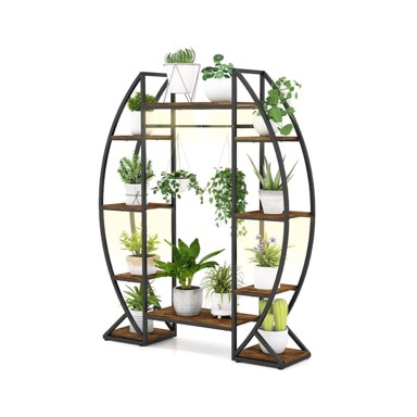 NORTHIX Metalni stalak za biljke s LED svjetlima, 10 polica, 160 cm