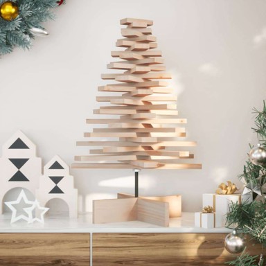 Drveno ukrasno božićno drvce, prirodna, 80 cm, masivna borovina