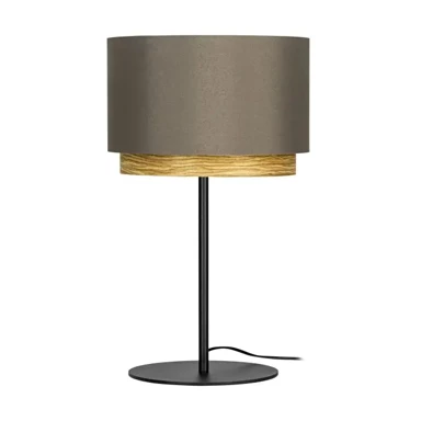 Stolna lampa Marchena, E27, prom 240, crno/smeđa-drvo
