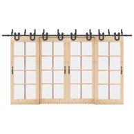 Pribor za klizna vrata 200 cm čelični crni