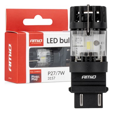 AMIO LED žarulja LumiTec 3157 P27/7W 12V Full CANBUS AMIO-04691, 1 kom, bijela